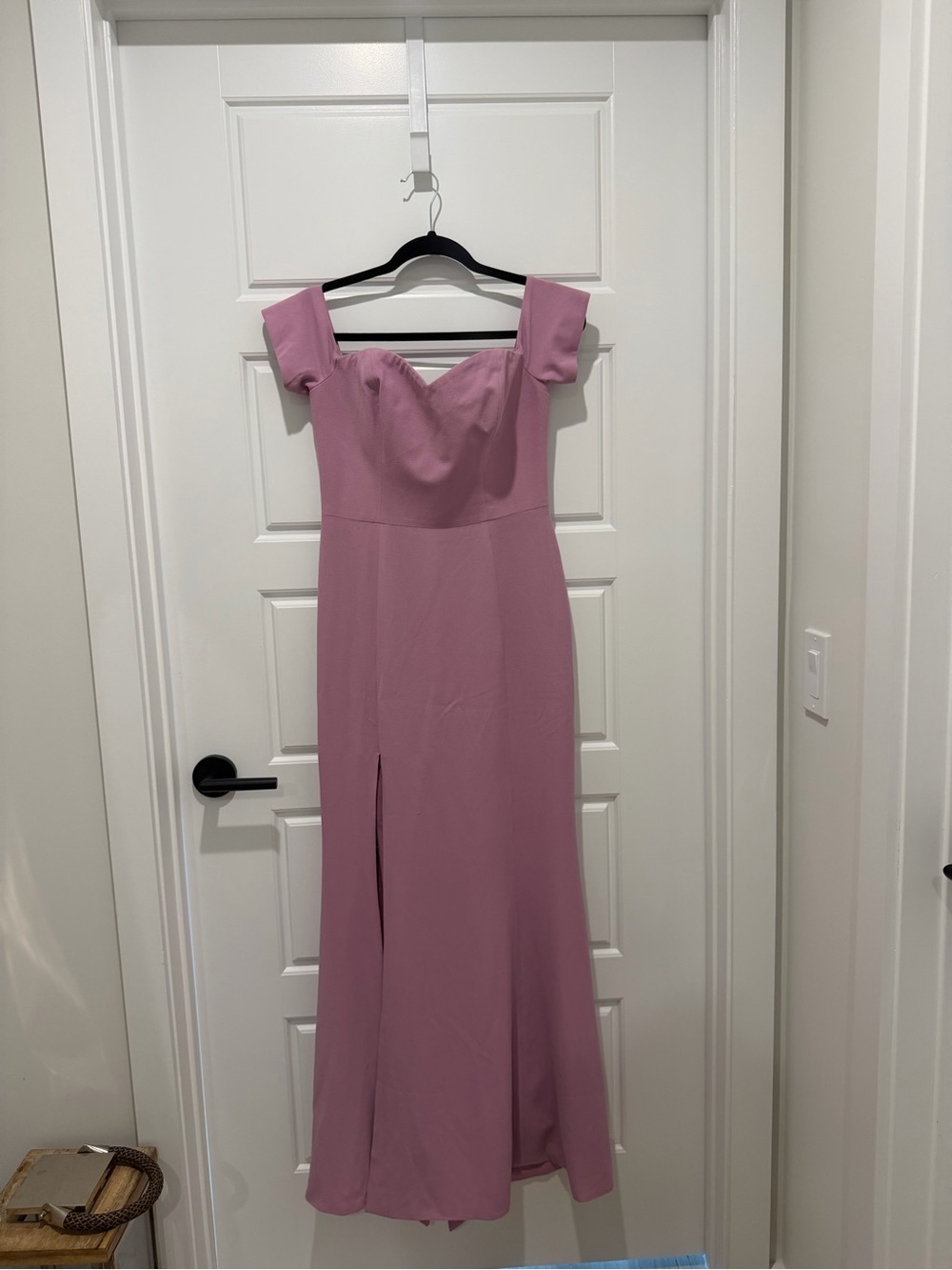 Dress the Population Dusty Rose Off-Shoulder Maxi Gown